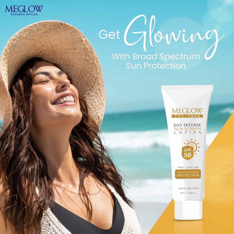 Meglow ProCare SPF 50 PA Sunscreen Lotion for Face Body 50ml Broad Spectrum UVAUVB Protection Blue Light Defense Intense Hydration for All Skin Types - Image 5