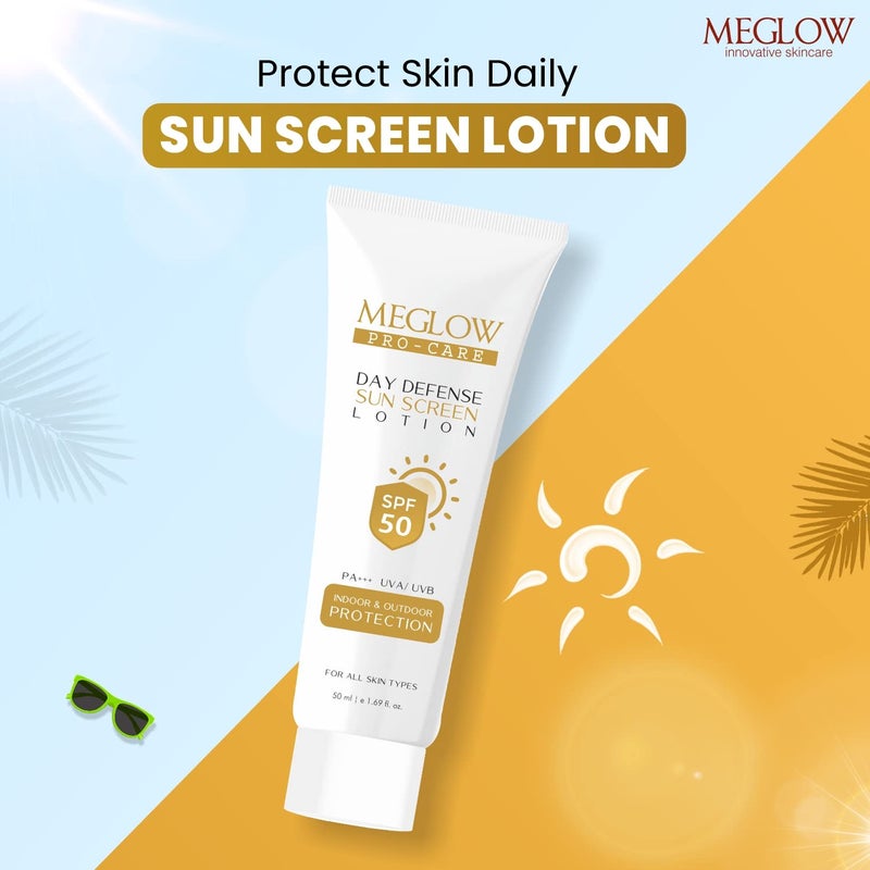 Meglow ProCare SPF 50 PA Sunscreen Lotion for Face Body 50ml Broad Spectrum UVAUVB Protection Blue Light Defense Intense Hydration for All Skin Types - Image 3