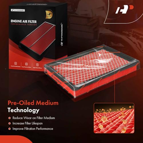 A-Premium High-performance, Pre-oiled Engine Air Filter Compatible with Nissan & Infiniti Models - FX35, FX50, M56, Q50, Q60, Q70, QX70, 300ZX, Juke, Rogue, Sentra- Replace# 16546-30P00 - Image 4