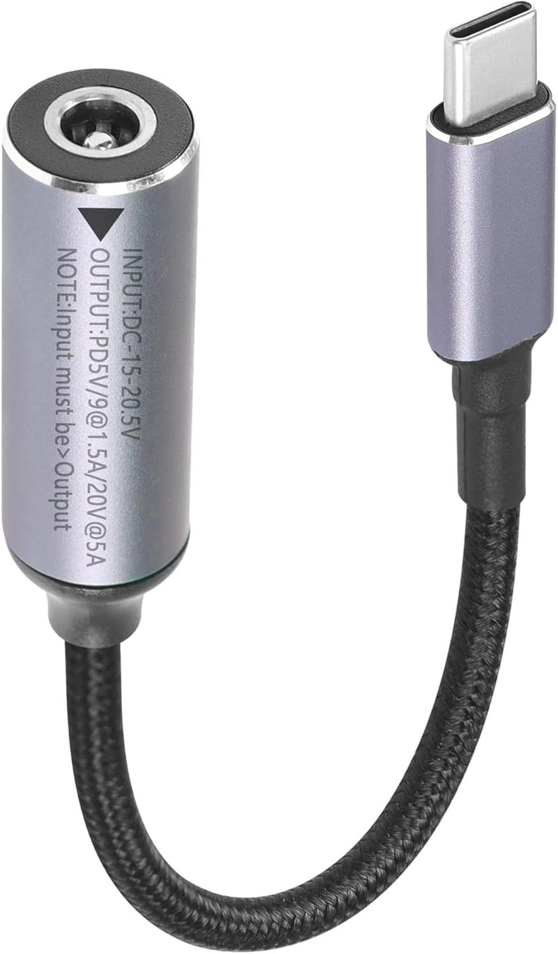 SinLoon PD 100W Laptop Charger Adapter Cable DC 55mm x 25mm Female Input to USB Type C Male Power Charging Cable DC5525 to USB C Cable with PD Automatic Identification Chipfor PhoneTabletLaptop - Image 1