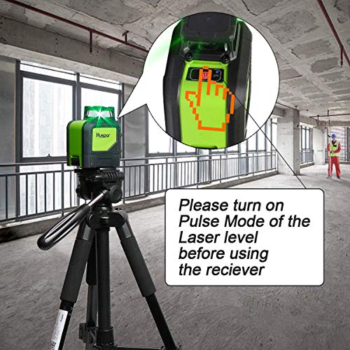 Huepar Laser Detector LR-6RG for Laser Level, Compatible with Huepar & Pro Laser Levels with Pulse Mode Only, Detect Green&Red Beams Laser Receiver, Up to 200Ft, Three-Side LED Display, Clamp Included - Image 2