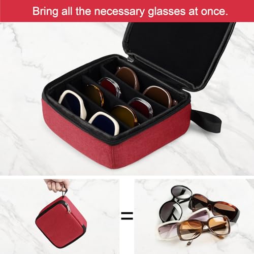 Bukere Travel Sunglasses Organizer Case, Adjustable Slot For Multiple Pairs, Portable Eyeglasses Storage Box for Men Women - Image 5