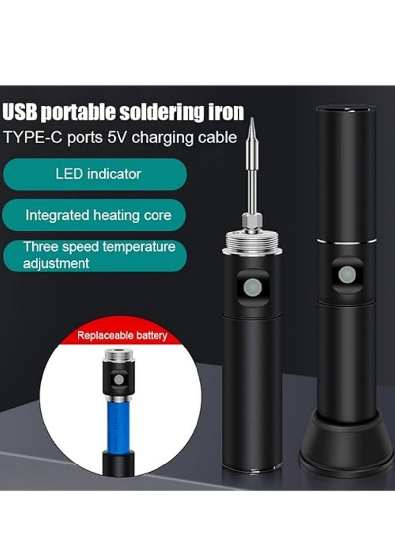 NIBEMINENT USB Portable Intelligent Electric Soldering Iron Multifunctional Soldering Welding Pen with 300-450℃ Temperature Adjustment Function for Soldering Repairing and Maintenance Use  - Image 4