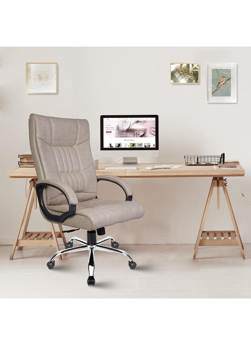 Rose ROSE Lio Leatherette Executive High Back Revolving Office Chair with Color Options Integrated Lumbar Support with Comfortable Seating 1 Year Warranty Ivory  - Image 1