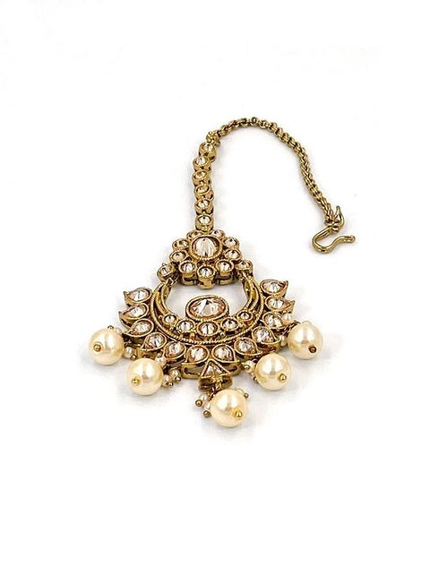 GOHONA Traditional Indian Head Jhoomar Passa Jewelry Main Tikka for Women