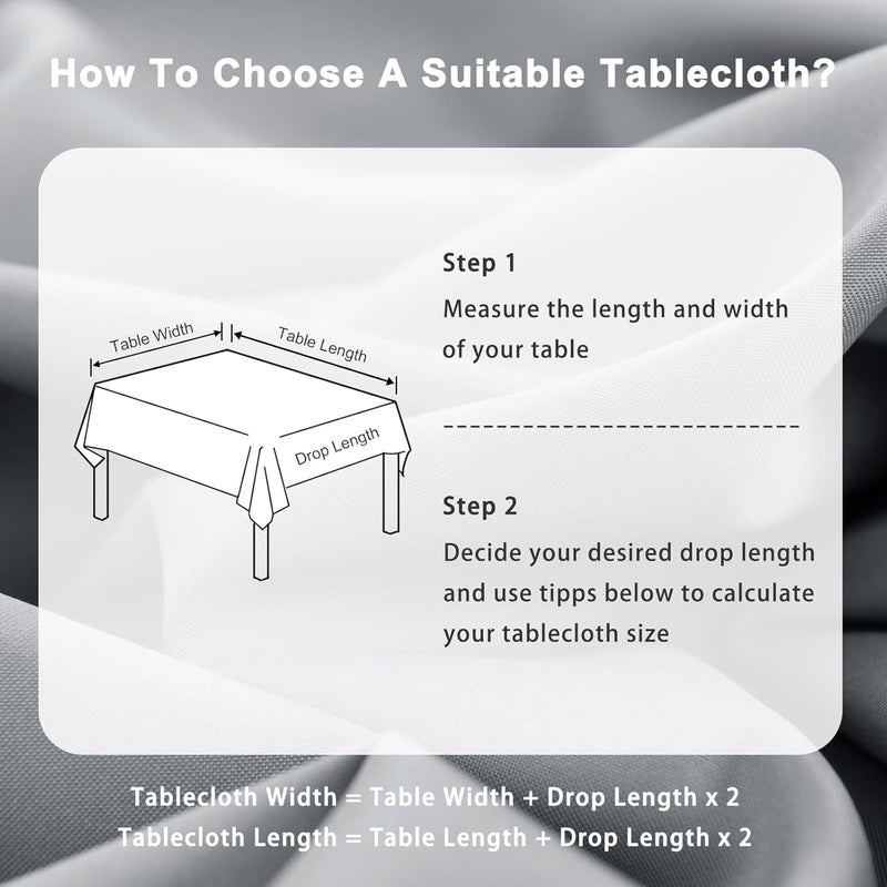 DWCN Silver Grey Outdoor Tablecloth Weatherproof 140 x 110 cm Stain Protection Washable Water-Repellent Table Linen Wipe Clean Waterproof Tablecloth for Dining Room, Garden, Party, Weddings or - Image 4
