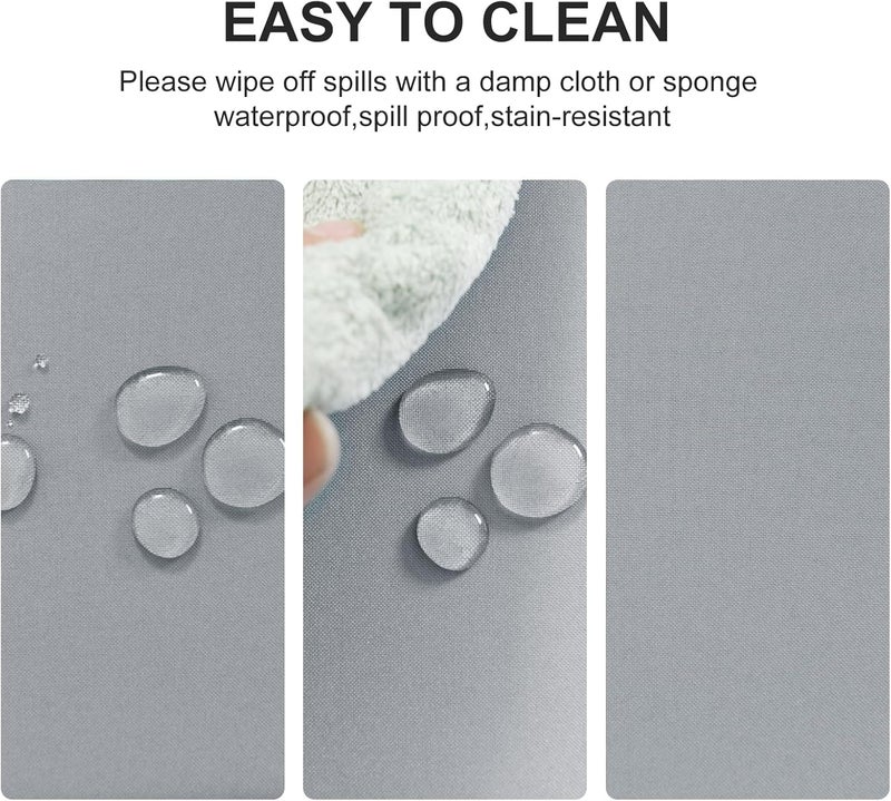 DWCN Silver Grey Outdoor Tablecloth Weatherproof 140 x 110 cm Stain Protection Washable Water-Repellent Table Linen Wipe Clean Waterproof Tablecloth for Dining Room, Garden, Party, Weddings or - Image 2