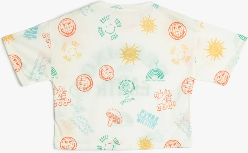 كوتون SmileyWorld® Oversize T-Shirt Licensed Short Sleeve Crew Neck Cotton