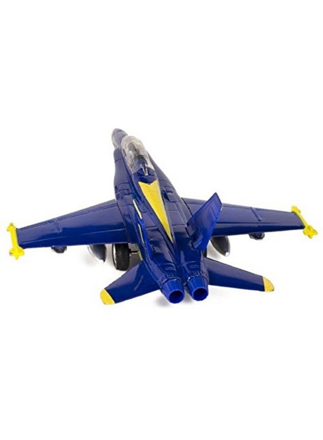 Playmaker Toys - United States Angels F/A-18 Super Hornet Fighter Jet 9 Inch Die Cast Model with Pullback Action (Navy Blue) - Image 2