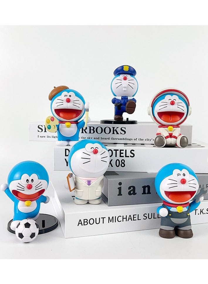 Generic - 6-Piece New Style Doraemon Toy Set，Statue Figure Height 8cm - Image 1