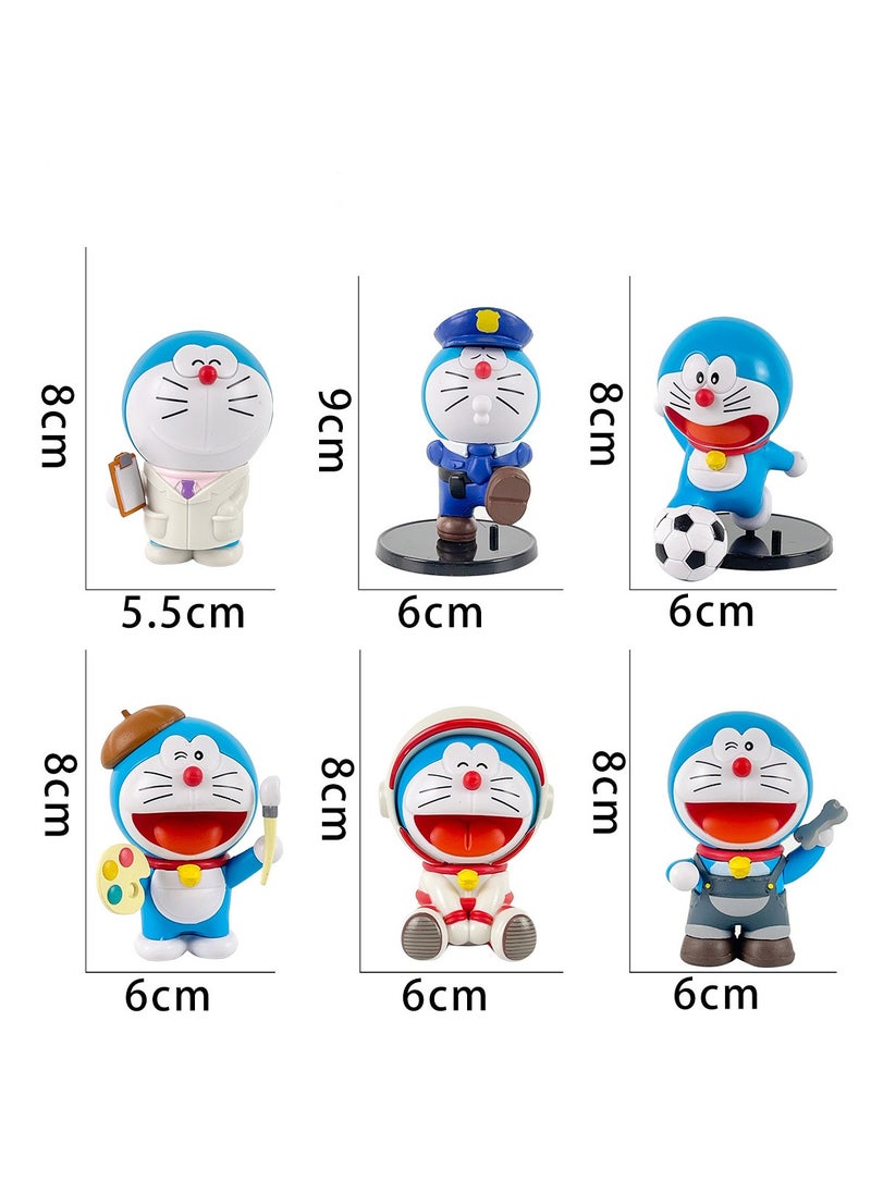 Generic - 6-Piece New Style Doraemon Toy Set，Statue Figure Height 8cm - Image 1