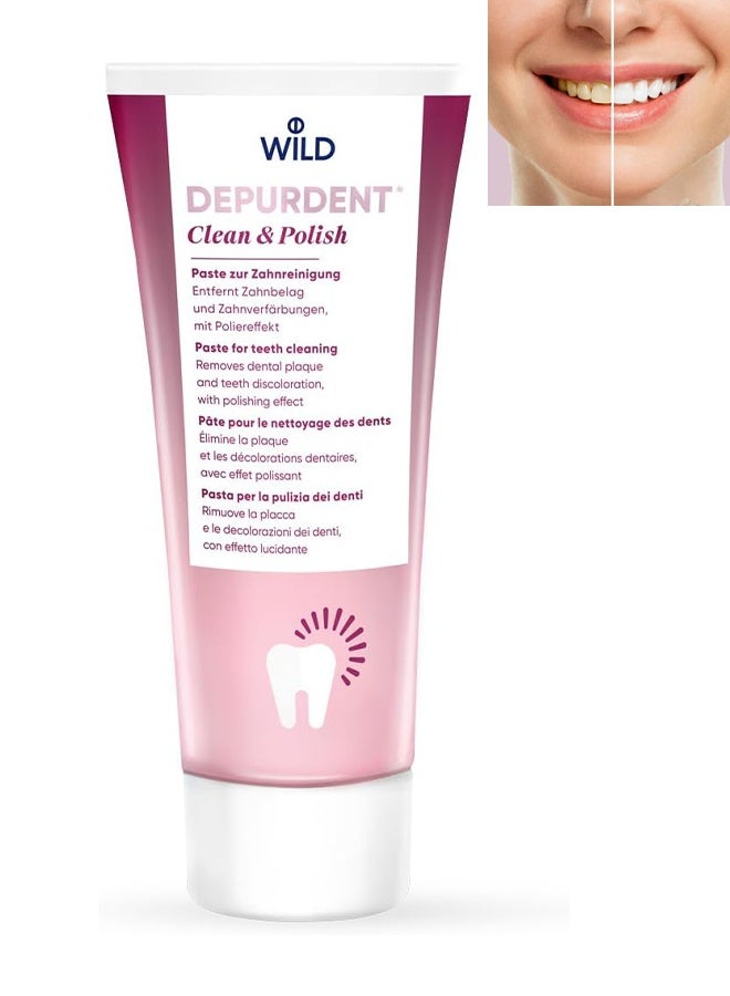 Clean & Polish Toothpaste, Deep Cleaning to Remove Tea Stains From Teeth, Stain Removal and Polishing Effect - 75 ml