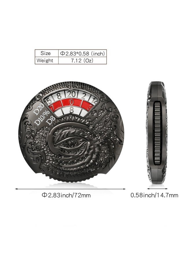 DNDND Pinner Dice Dndnd 7-In-1 Spinner Metal D&D Dice Set With Gorgeous Gift Box For Dungeons And Dragon And Rolling Game(Black With Red) - Image 2