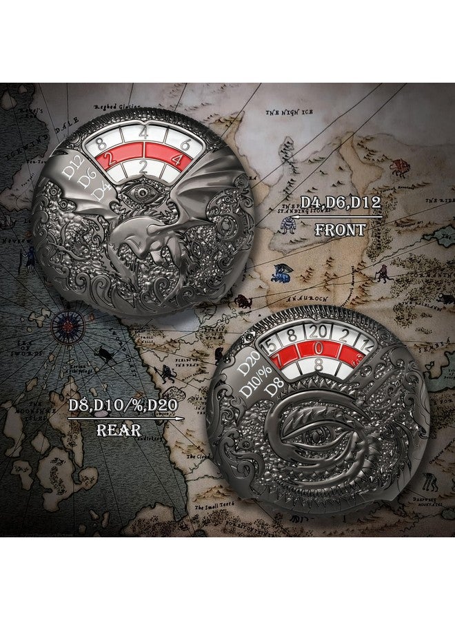 DNDND Pinner Dice Dndnd 7-In-1 Spinner Metal D&D Dice Set With Gorgeous Gift Box For Dungeons And Dragon And Rolling Game(Black With Red) - Image 4