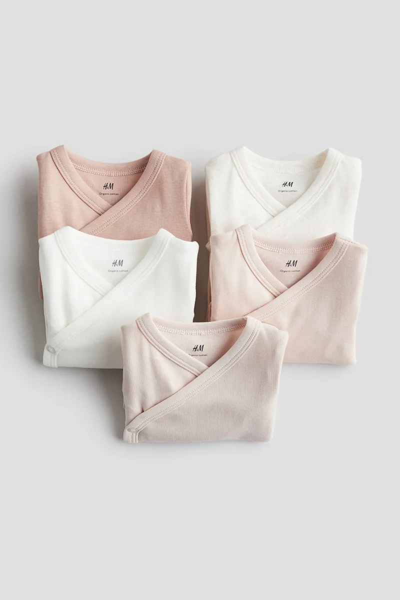 H&M 5-pack wrapover bodysuits