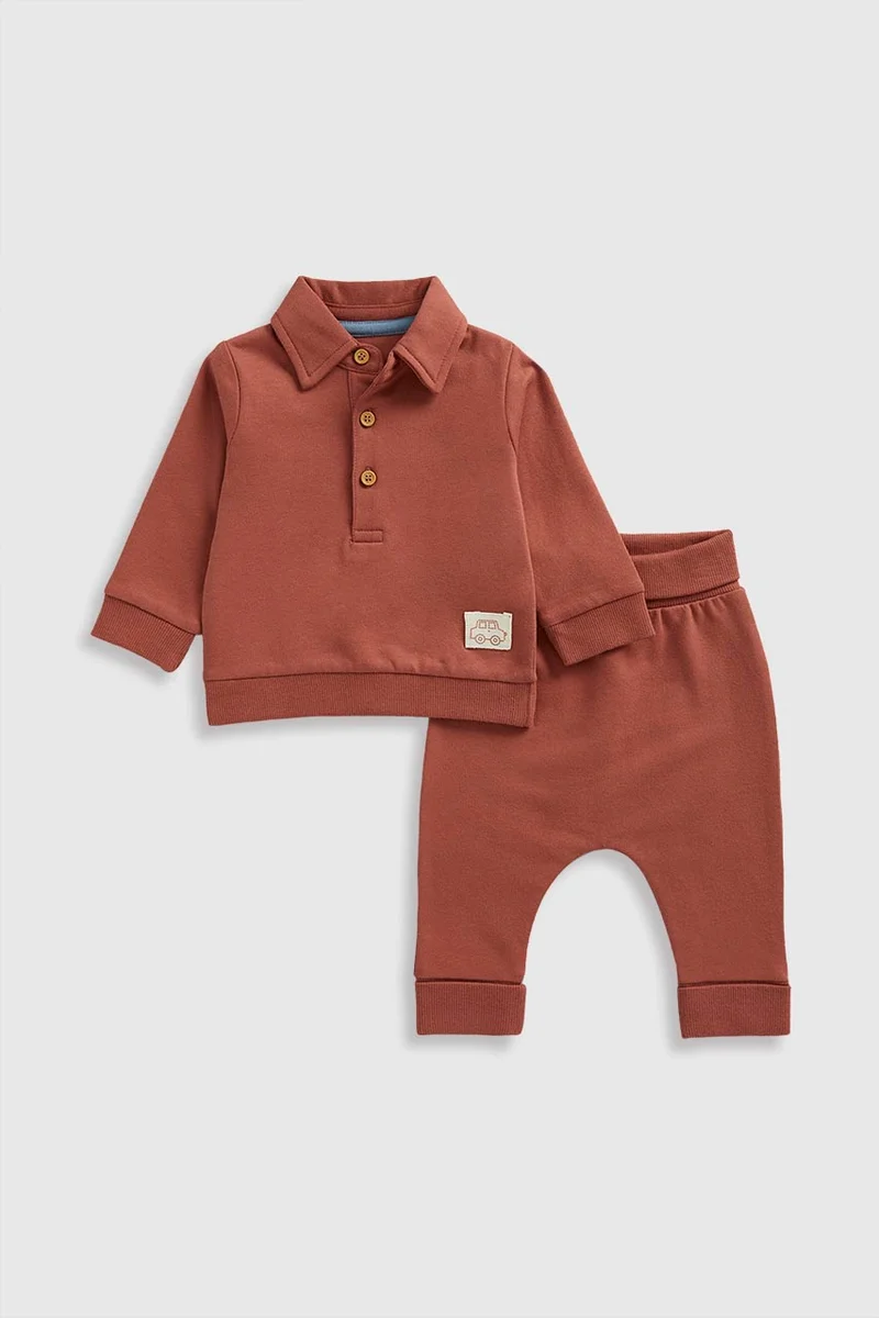 mothercare Polo Sweat Top and Jogger Set