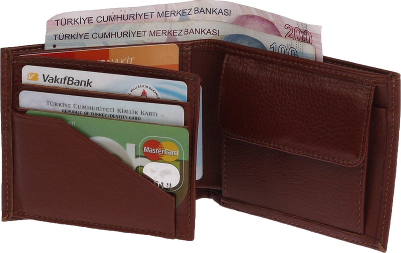 Bizoon 100% Leather Men's Wallet with Coin Pocket and Card Holder 2001  - Image 1