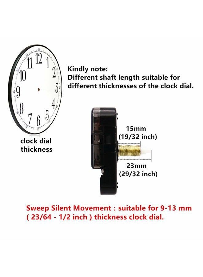 TIKROUND 12888 Quartz DIY Wall Clock Movement Mechanism Repair Parts Replacement Kit Sweep Silent Movement,13mm (1/2 Inch) Maximum Dial Thickness, 23mm (29/32 Inch) Total Shaft Length.(Black Hand) - Image 3