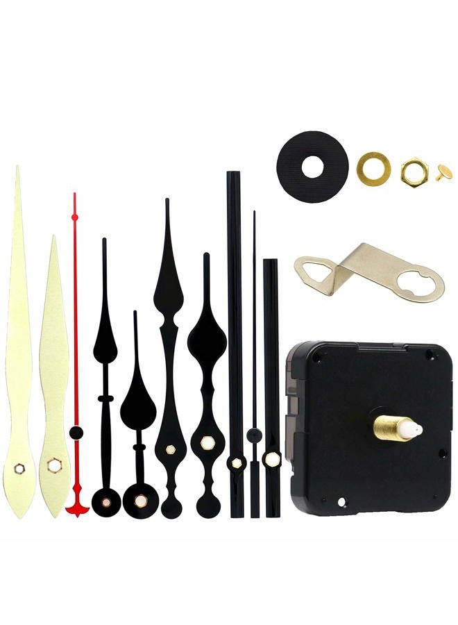 TIKROUND 12888 Quartz DIY Wall Clock Movement Mechanism Repair Parts Replacement Kit Sweep Silent Movement,13mm (1/2 Inch) Maximum Dial Thickness, 23mm (29/32 Inch) Total Shaft Length.(Black Hand) - Image 1
