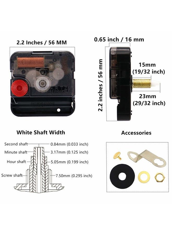 TIKROUND 12888 Quartz DIY Wall Clock Movement Mechanism Repair Parts Replacement Kit Sweep Silent Movement,13mm (1/2 Inch) Maximum Dial Thickness, 23mm (29/32 Inch) Total Shaft Length.(Black Hand) - Image 2
