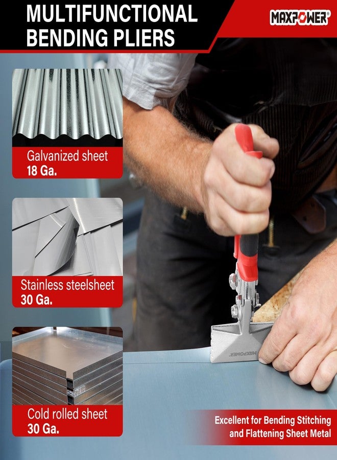 MAXPOWER Sheet Metal Hand Seamer, 3-inch and 6-inch Straight Jaw Sheet Metal Bender Tools with Ergonomic Handle, 2-Pack Metal Bending Tools - Image 5