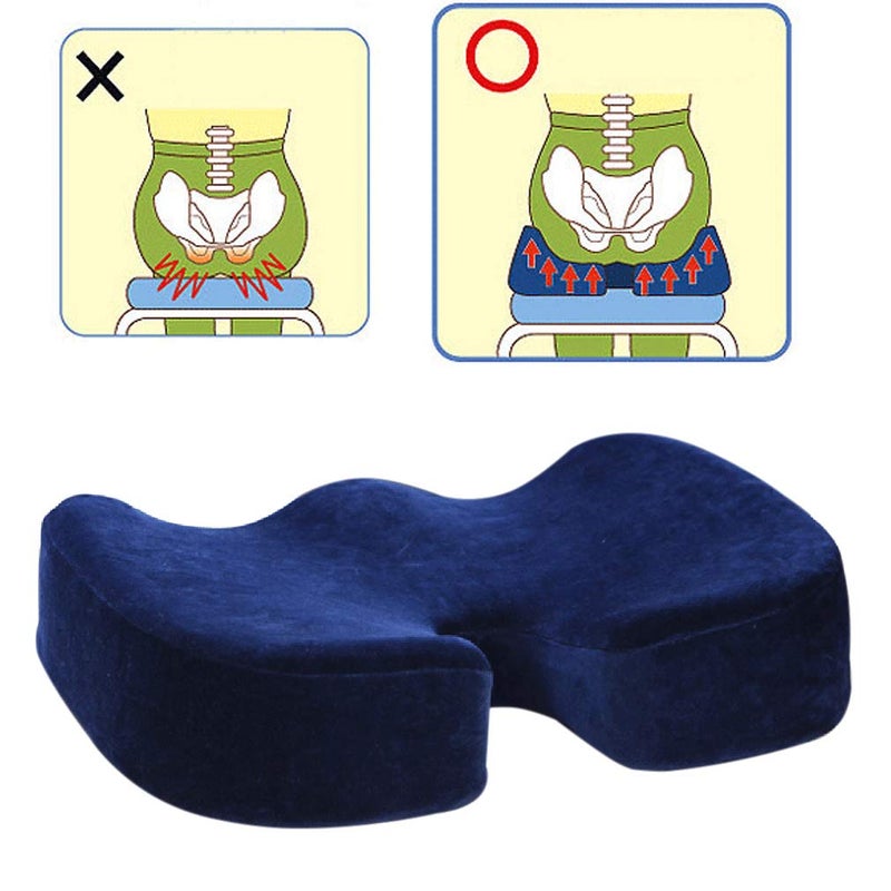 Metron- Orthopedic Memory Foam Seat Tailbone Coccyx Cushion | Car Seat Butt Pillow Hip Support for Office Chair and Wheelchair | Color Black | Pack of 1 - Image 2