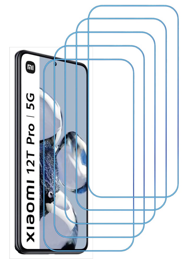 ACLIX 5 Pieces Antistatic ESD Dustproof Premium Quality High Definition Clear Tempered Glass Screen Protector Designed For Xiaomi 12T Pro - Image 1