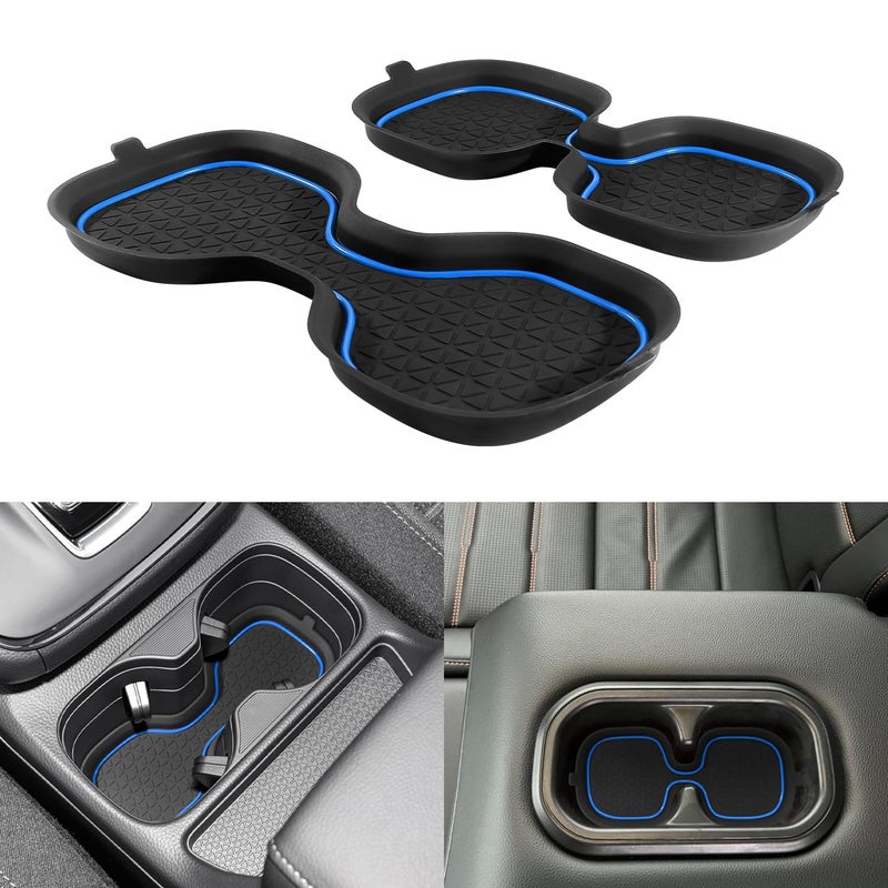 KENTUTO for Honda CRV Accessories 2023 2024 2025 2026 3D Cup Holder Center Console Liner Inserts Silicone Antidust Mat Pad Interior Decoration 2 Pcs Blue Trim - Image 1