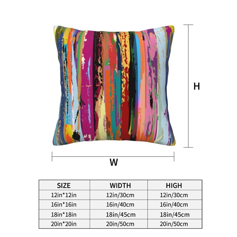 Lcokin Multicolored Rainbow Abstract Throw Pillow Covers 18x18 in Set of 2, Decor Art Vibrant Pillow Case Square Cushion Covers for Sofa Bed Couch Living Room - Image 2