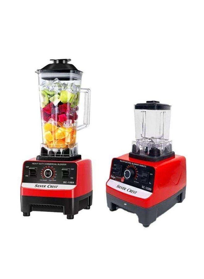 سيلفر كريست خلاط كهربائي قوي 4500 واط 2 في 1 - خلاط كهربائي احترافي متعدد الوظائف مع مطحنة قوية للحبوب والتوابل - سعة 2 لتر - تصميم احترافي لتحضير العصائر والعصائر المخفوقة والميلك شيك وسحق الثلج والمكسرات. - Image 2