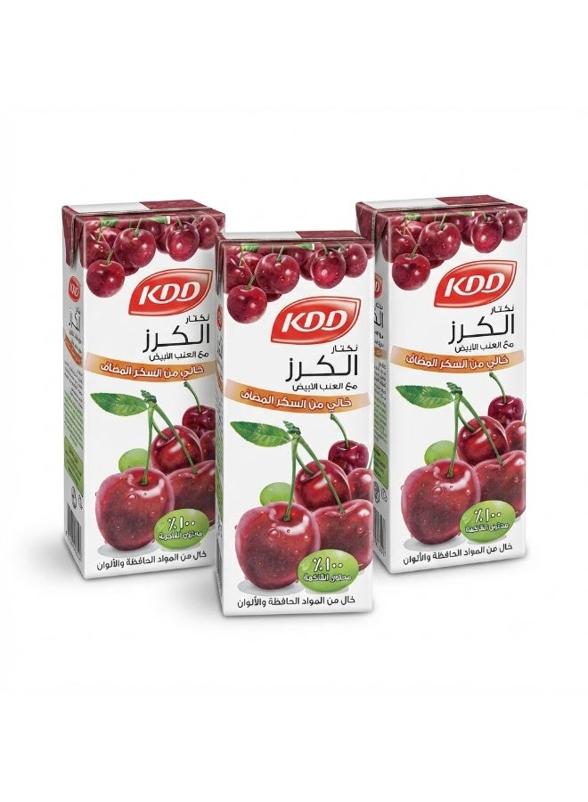 عصير الكرز مع العنب الأبيض من كي دي دي - 180 مل (عبوة من 3 قطع)