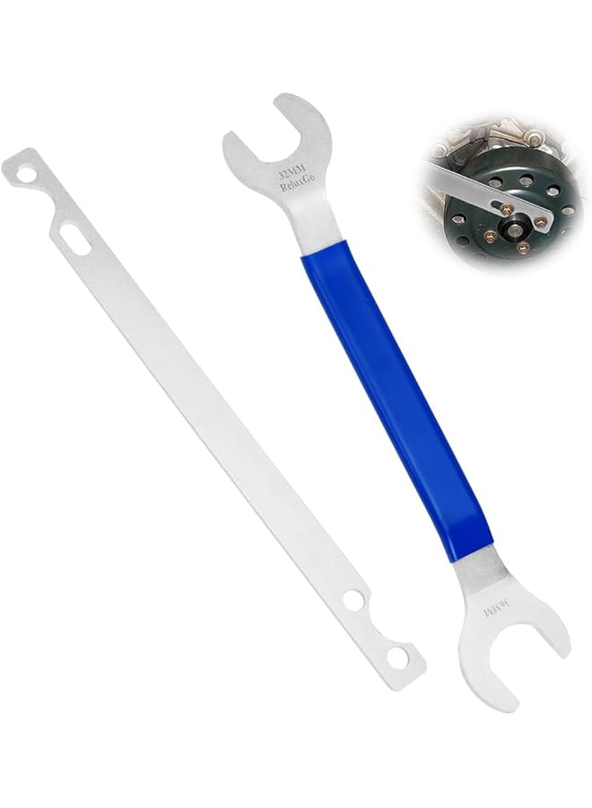 Azonee Fan Clutch Wrench Removal Tool Set, 32Mm & 36Mm 2 Pcs Water Pump Pulley Holder Tool For Bmw, Ford, Gm, Chevrolet, Jeep, Nut & Water Hub Removal  - Image 1