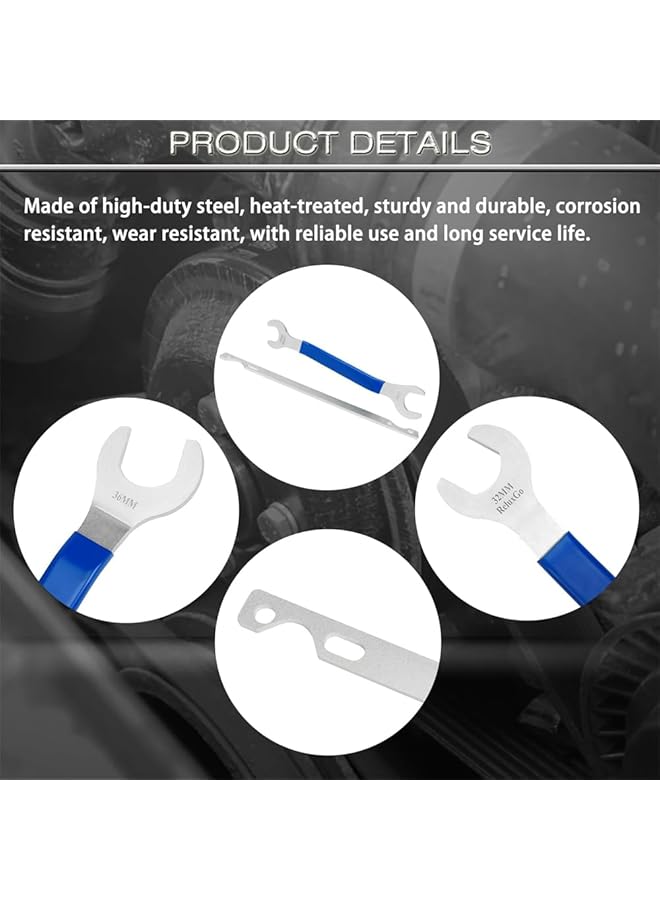 Azonee Fan Clutch Wrench Removal Tool Set, 32Mm & 36Mm 2 Pcs Water Pump Pulley Holder Tool For Bmw, Ford, Gm, Chevrolet, Jeep, Nut & Water Hub Removal  - Image 5