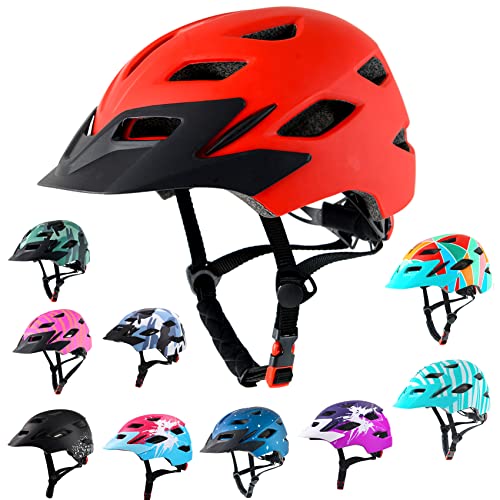 Bavilk Kids Bike Helmet,Bavilk Kids Boys Girls Bike Helmets with LED Light Detachable Visor Children Youth Teen Multi-Sport for Skating Cycling Scooter Skateboard Adjustable & Lightweight 19.7"-22.4" - Image 1