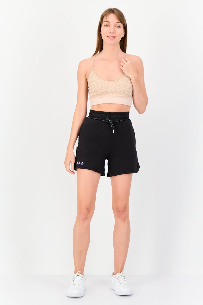 PUMA Women Relaxed Fit Embroidered Logo Outdoor Shorts, Black - Image 4