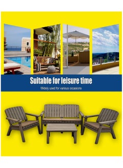 Living 4 People Conversation Set Outdoor Chairs Garden Backyard Balcony with Table  - Image 4