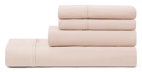 UGG Queen Sheet Set 4-Piece Luxury Cooling Sheets Deep Pockets Premium Bedding with 2 Pillow Shams Hypoallergenic Machine Washable Soft Lightweight Bed Set for Bedroom, Queen, Shell Pink (Hedi) - Image 1