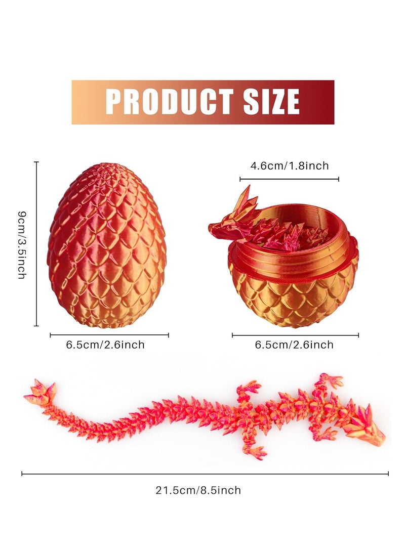 3D Printed Dragon Dragon Egg Fidget Toy Surprise Articulated Crystal Gem Dragon Mystery Dragon Eggs with Dragon Inside 3D Printed Toys Gift Figurine Decor Laser - Image 2