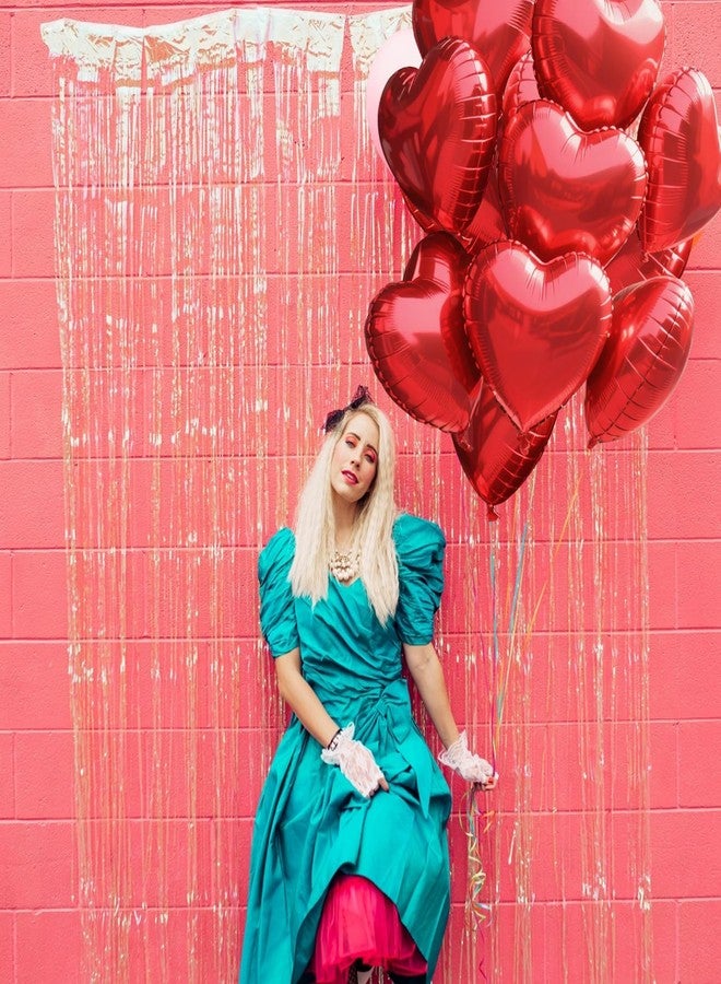 TONIFUL 15Pcs 18 Inch Red Heart Balloons Valentine’s Day Heart Shape Foil Mylar Balloons Decoration for Romantic Valentine's Day Wedding Bridal Shower Anniversary Engagement Party Supplies - Image 5