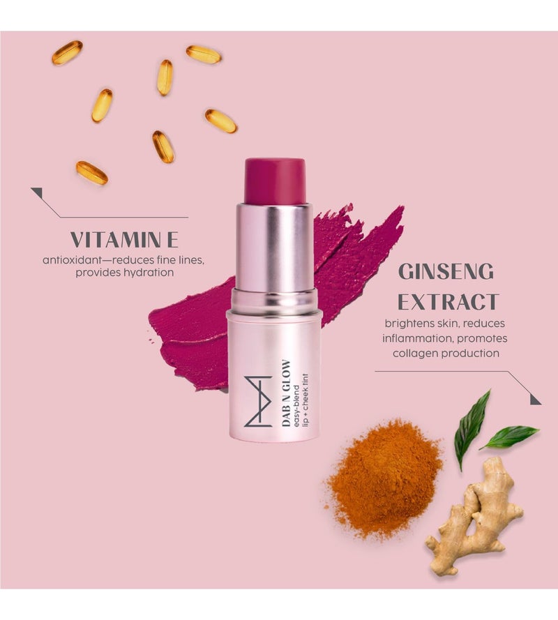 House Of Makeup Dab N Glow Lip Tint | Pigmented Blusher For Face Makeup | Creamy, Easy-Blend| All Women | Multi-Use Tint for Cheeks And Lips | 8 gms | Beet - Image 5