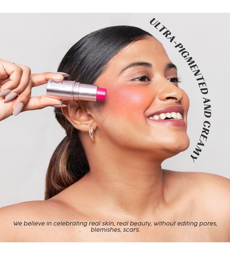 House Of Makeup Dab N Glow Lip Tint | Pigmented Blusher For Face Makeup | Creamy, Easy-Blend| All Women | Multi-Use Tint for Cheeks And Lips | 8 gms | Beet - Image 4