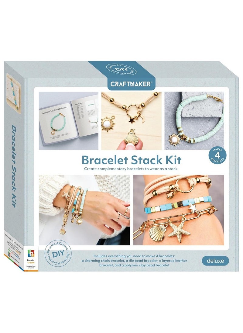 Hinkler Craft Maker Deluxe Bracelet Stack Kit – DIY Bracelet Making Set for Kids, Includes Beads, Charms & Tools - Image 1