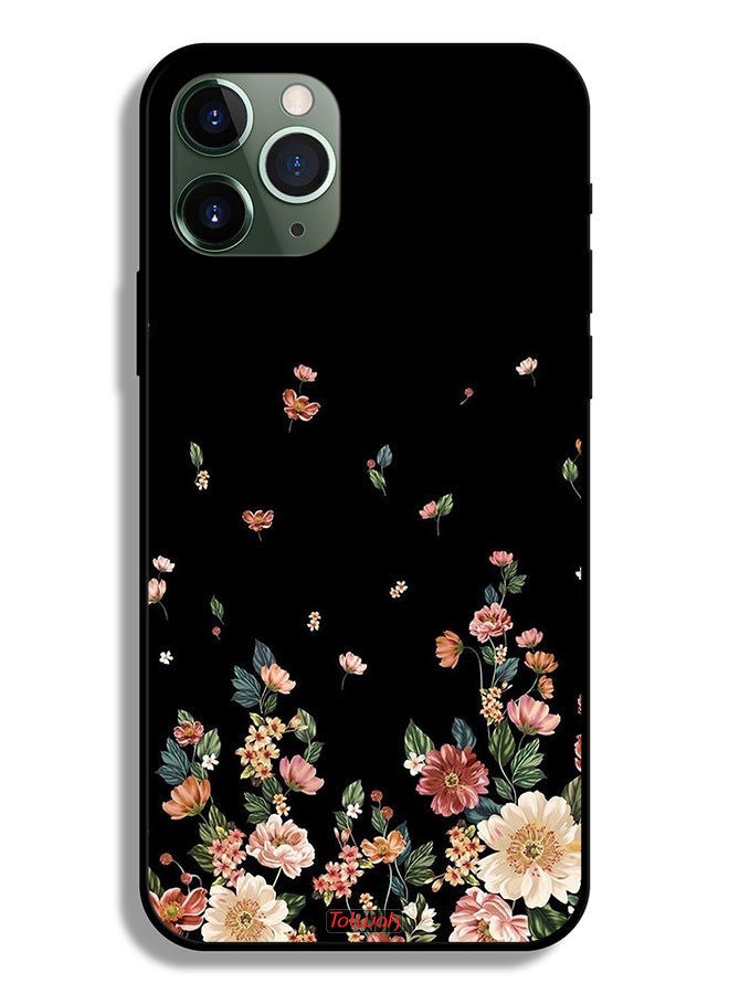 Tolwak Apple iPhone 11 Pro Max Protective Case Small Flowers In Bottom - Image 2
