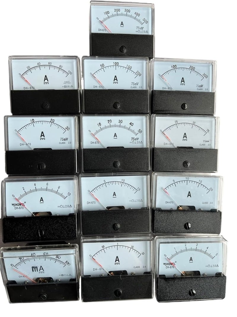 DH670 Analog Amp Panel Meter Current Ammeter DC 50A Size - Image 1