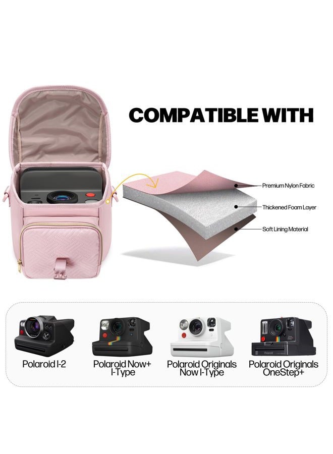 Prokva Camera Sling Bag Compatible with Polaroid Now 2nd Generation I-Type, Now+ 2nd Gen I-Type, Now, Now+, OneStep Instant Camera, Camera Crossbody Bag with Adjustable Strap, Pink(Empty Bag) - Image 3
