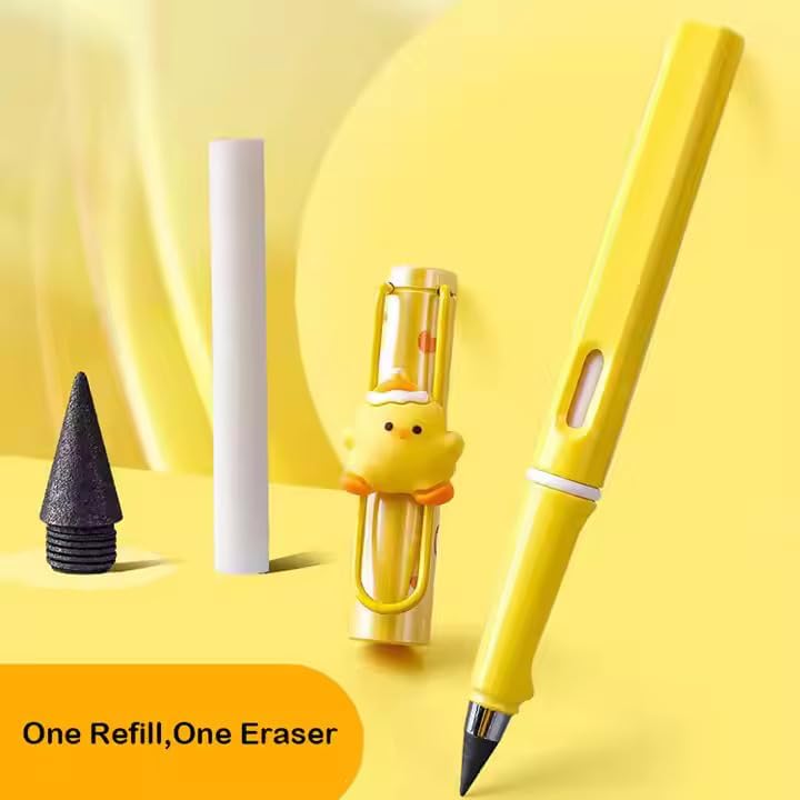HUBTURE Cute Kawaii Mechanical Eternal Pencil – 0.5mm Magic Pencils for Art, Sketching, Painting, Design, School Supplies & Return Gifts – Pack of 1, Multicolor - Image 4