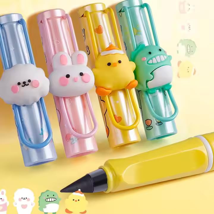 HUBTURE Cute Kawaii Mechanical Eternal Pencil – 0.5mm Magic Pencils for Art, Sketching, Painting, Design, School Supplies & Return Gifts – Pack of 1, Multicolor - Image 5