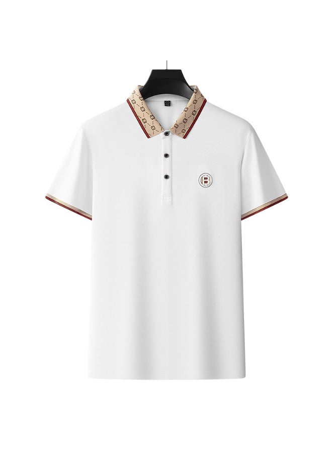 High Quality Men's Summer  Short Sleeve Polo Shirt Thin Collar Business Casual Dad Clothes Mid-Age Breathable Fashion  - Image 1