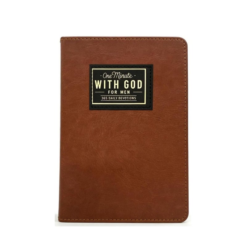 RHZGO One minute WITH GOD for men,365 days of daily prayer brown book,2026 Mens Daily Devotional & Prayer Journal,Bible prayer tracking diary - Image 1