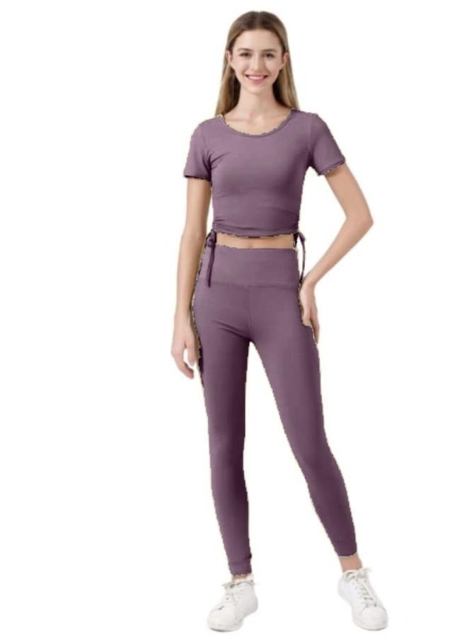 Yoga Clothing Set Summer Fashion Fine Seamless Fitness Sportswear Set Two-Piece T-147